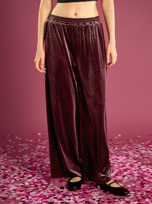 Pantalon en velours avec strass - Kiabi