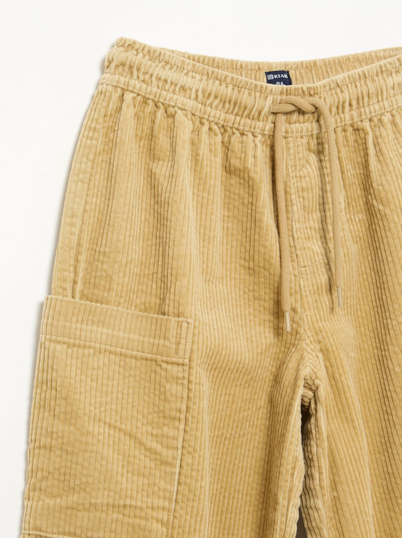 Pantalon en velours côtelé Beige - Kiabi