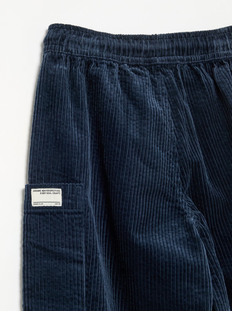 Pantalon en velours côtelé Bleu - Kiabi
