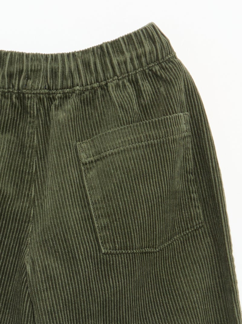 Pantalon en velours côtelé Kaki - Kiabi