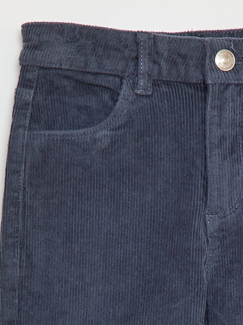 Pantalon en velours coupe flare Gris - Kiabi