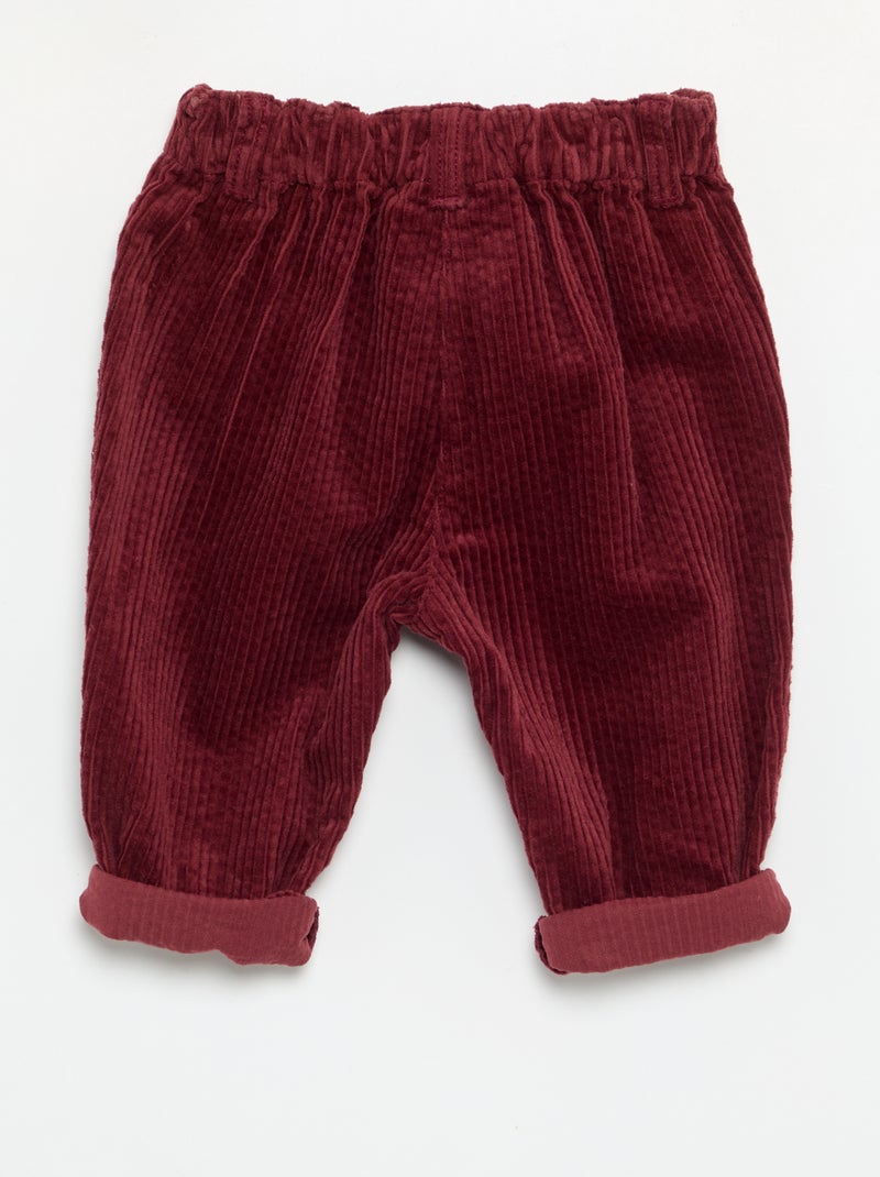 Pantalon en velours 'Disney' Rouge - Kiabi