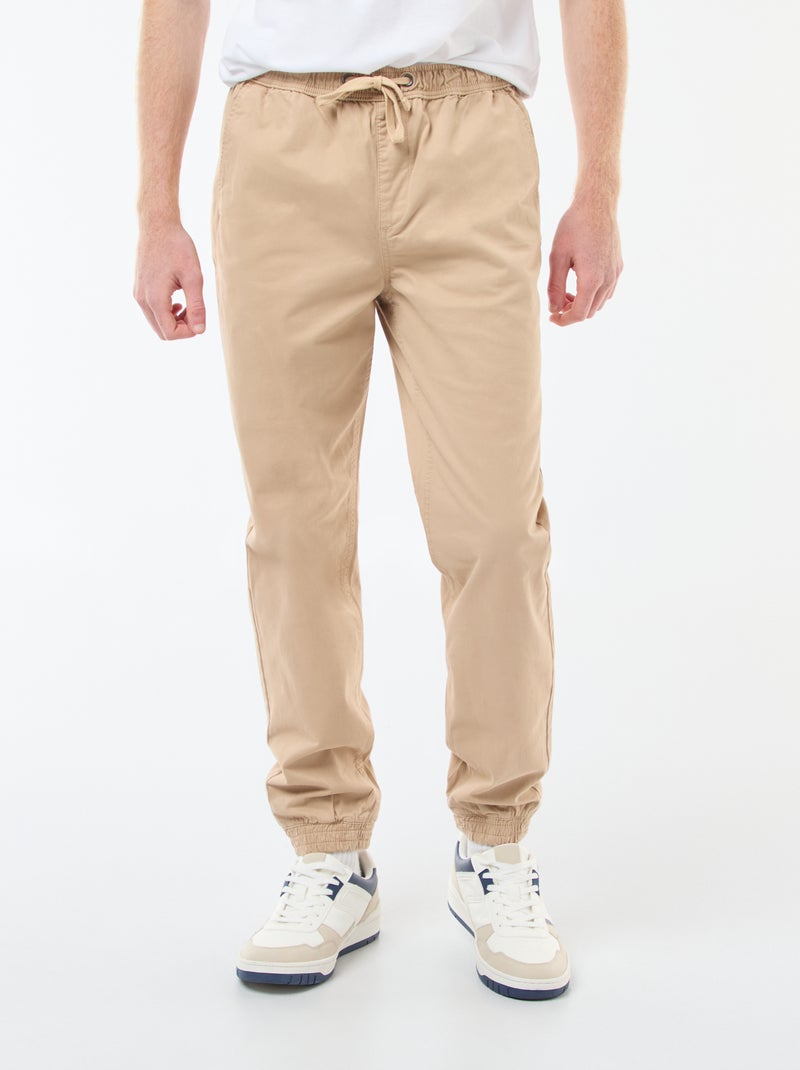 Pantalon esprit 'jogger' Beige - Kiabi