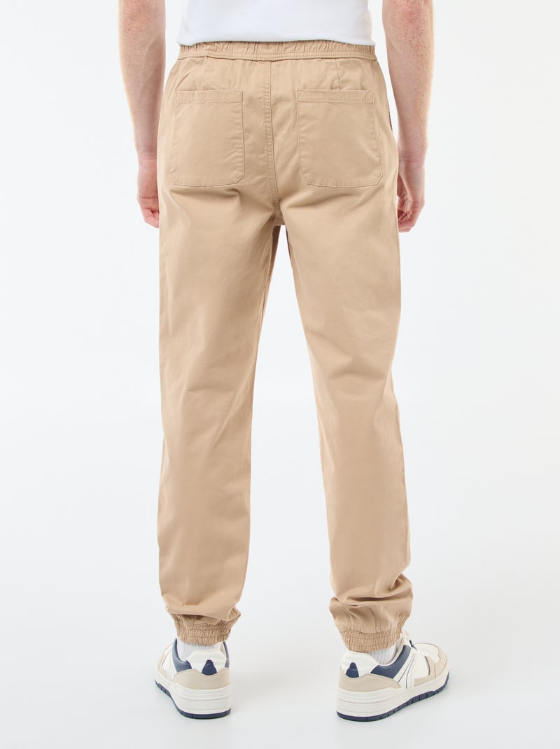 Pantalon esprit 'jogger' Beige - Kiabi