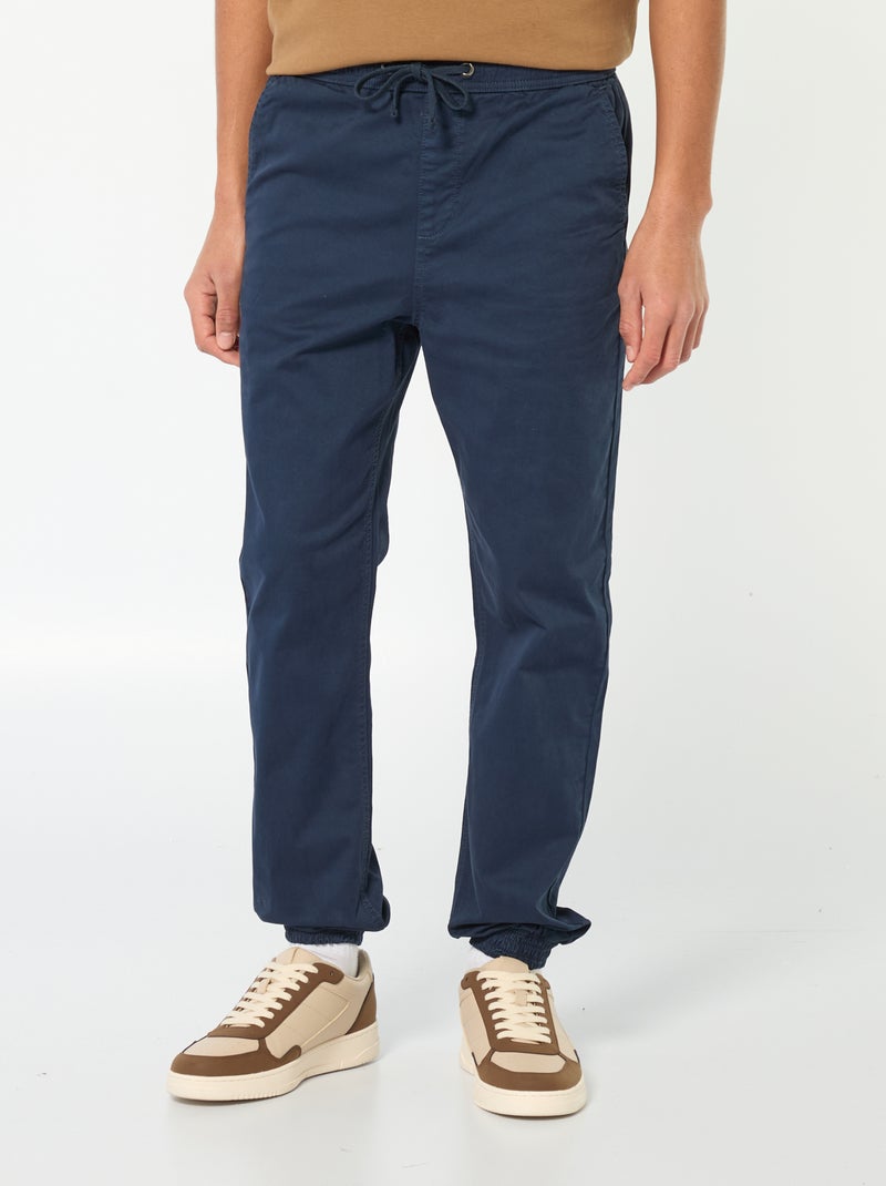 Pantalon esprit 'jogger' Bleu marine - Kiabi