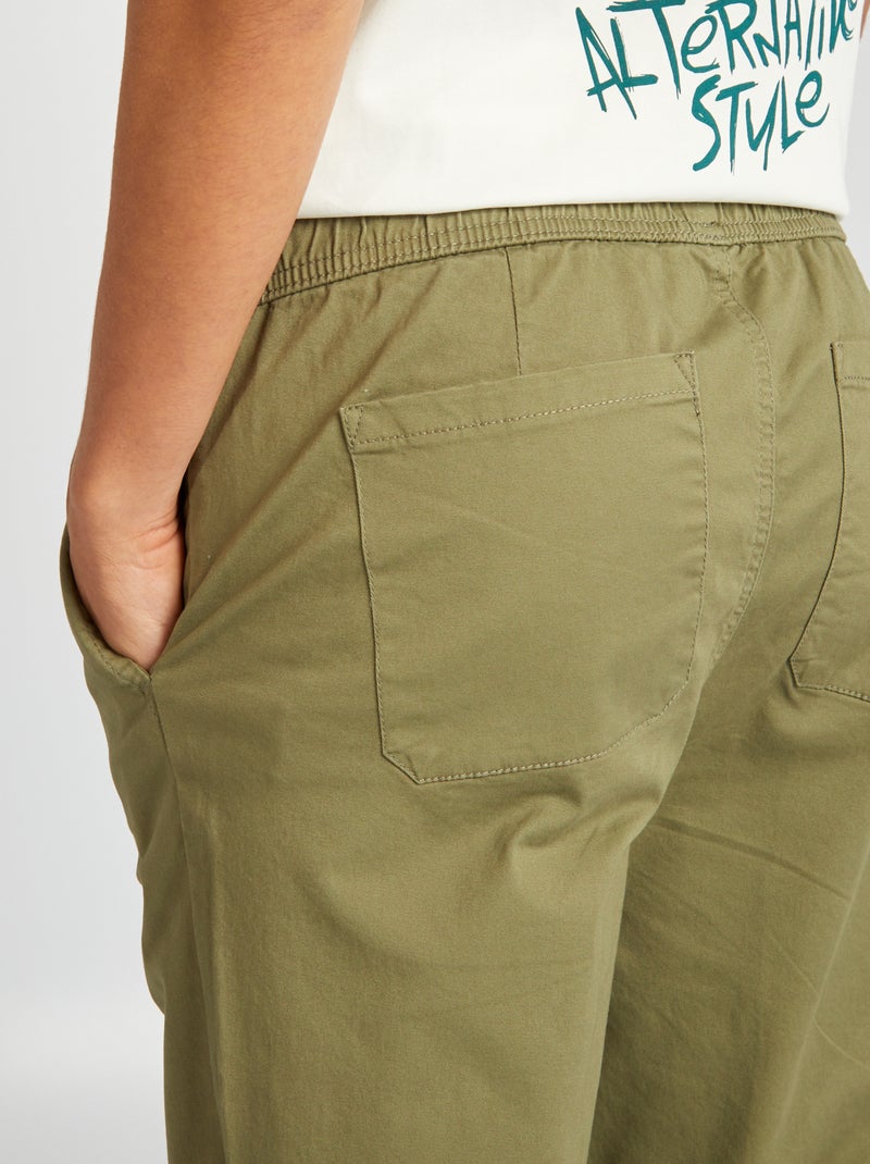 Pantalon esprit 'jogger' Kaki - Kiabi