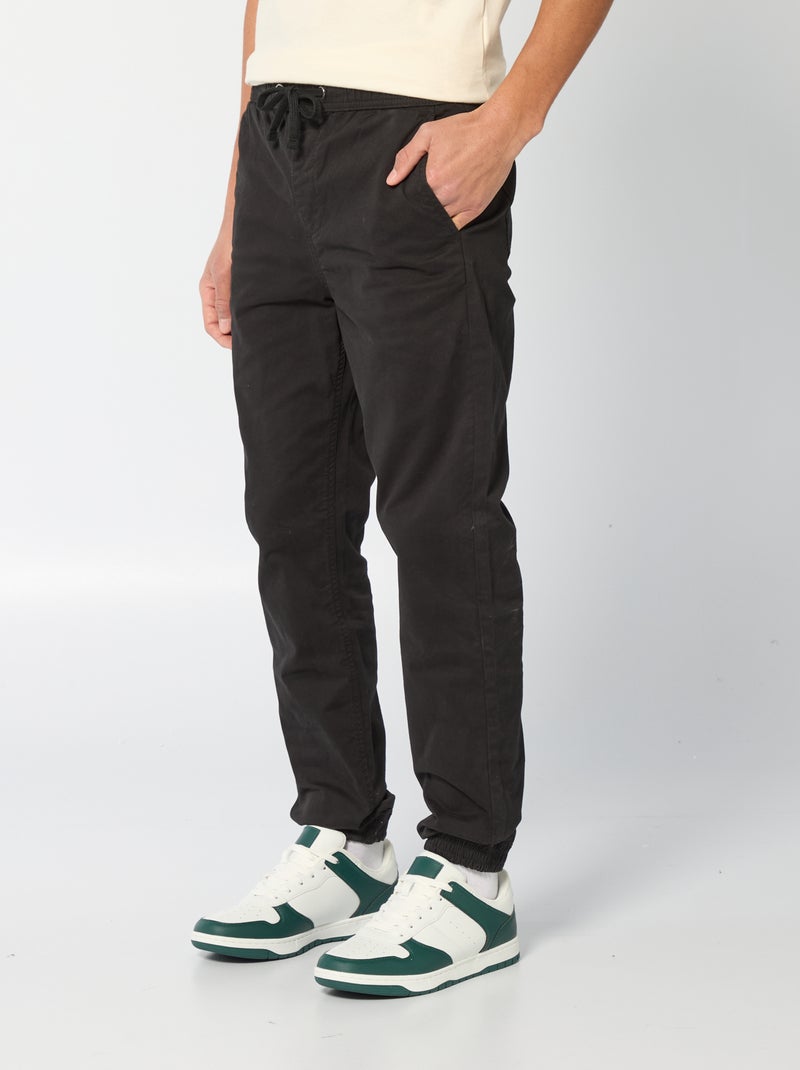 Pantalon esprit 'jogger' Noir - Kiabi