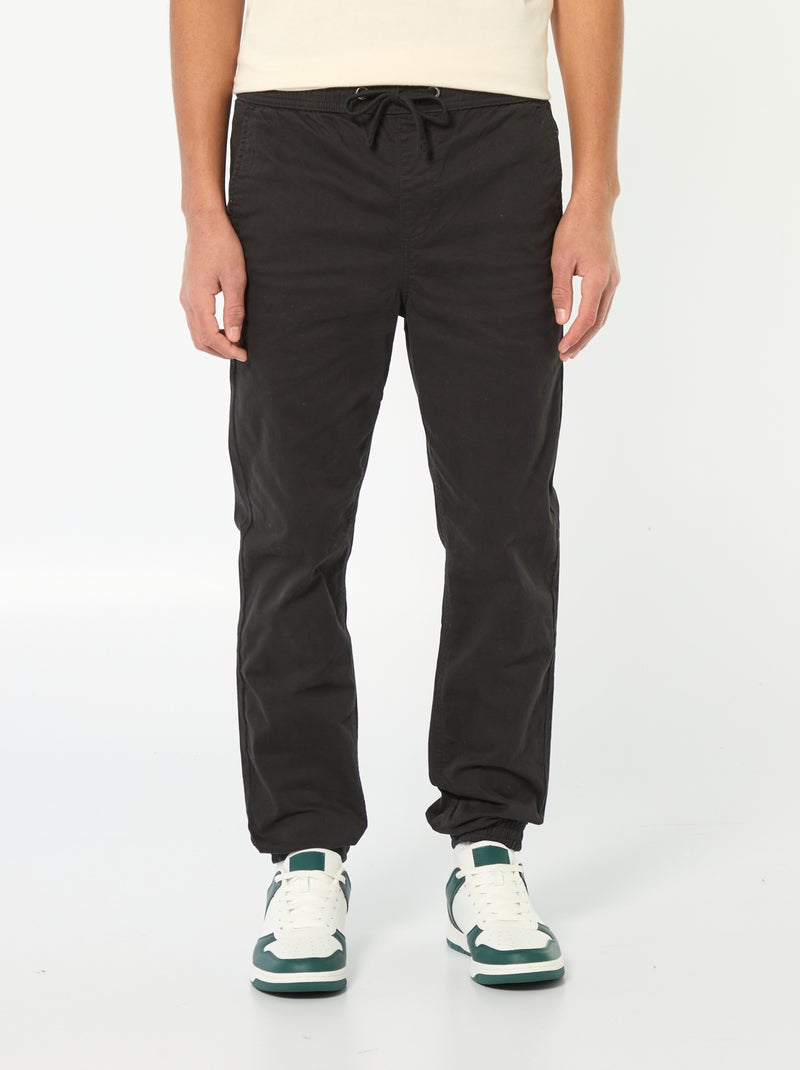 Pantalon esprit 'jogger' Noir - Kiabi