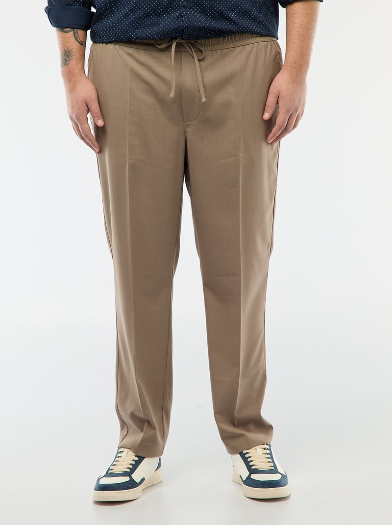 Pantalon esprit 'jogger' uni Beige - Kiabi