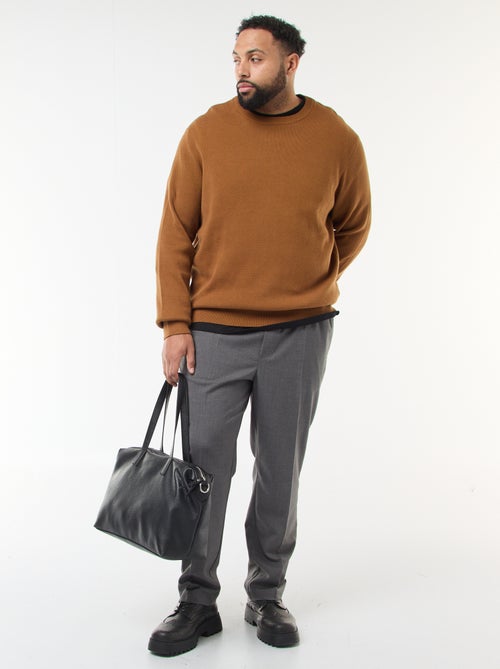 Pantalon esprit 'jogger' uni - Kiabi