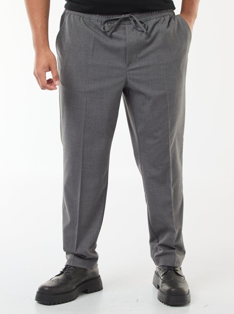 Pantalon esprit 'jogger' uni Gris - Kiabi