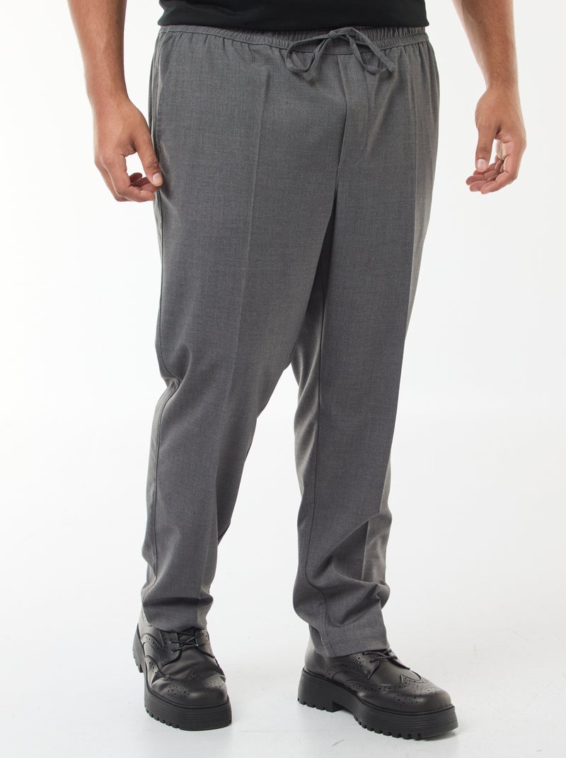 Pantalon esprit 'jogger' uni Gris - Kiabi