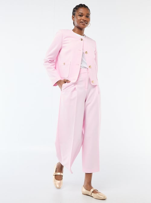 Pantalon femme slim chaîne et trame lourd - Kiabi