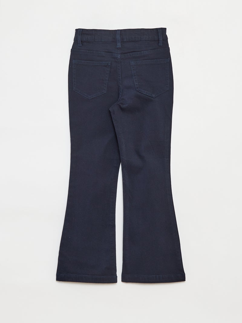Pantalon flare en twill avec taille ajustable Bleu - Kiabi