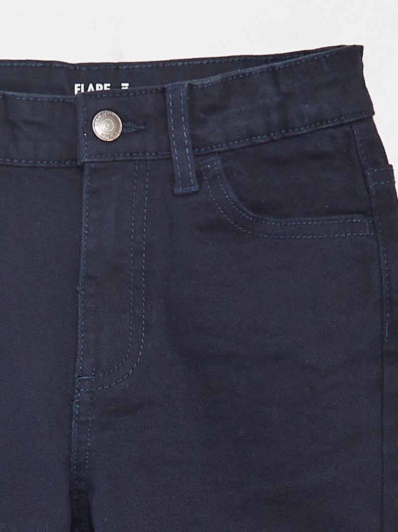 Pantalon flare en twill avec taille ajustable Bleu - Kiabi