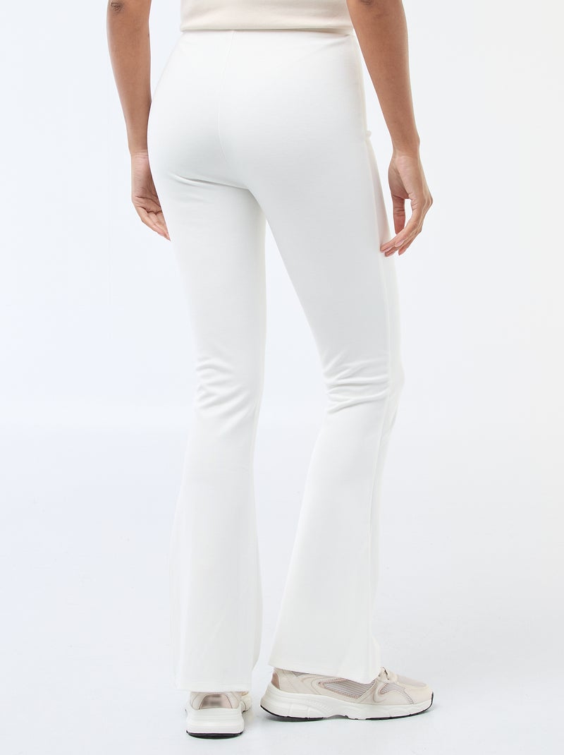 Pantalon flare maille ultra-stretch Blanc - Kiabi