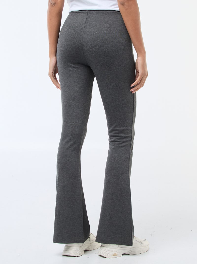 Pantalon flare maille ultra-stretch Gris - Kiabi
