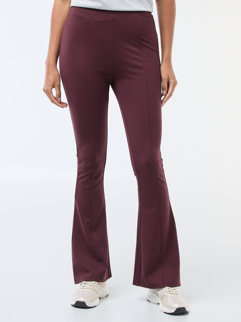 Pantalon flare maille ultra-stretch Violet - Kiabi