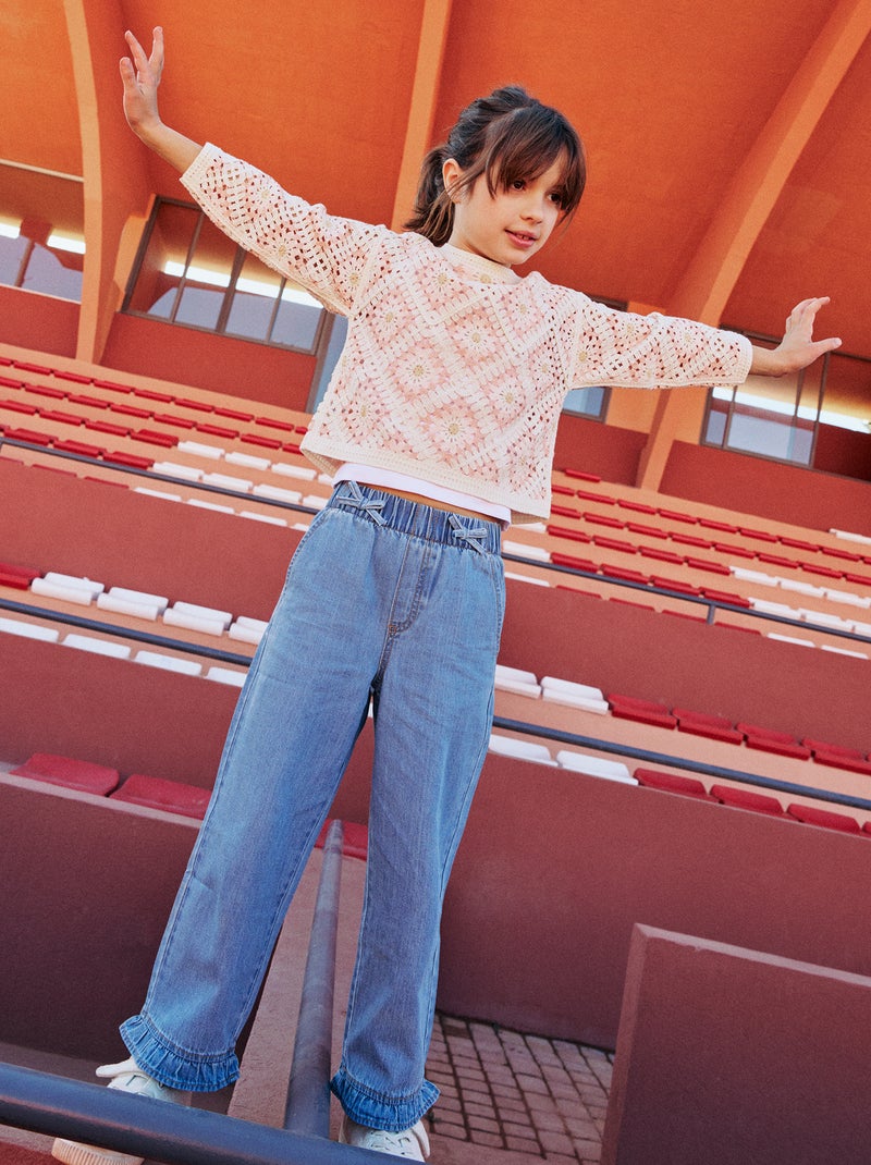 Pantalon fluide effet jean Bleu - Kiabi