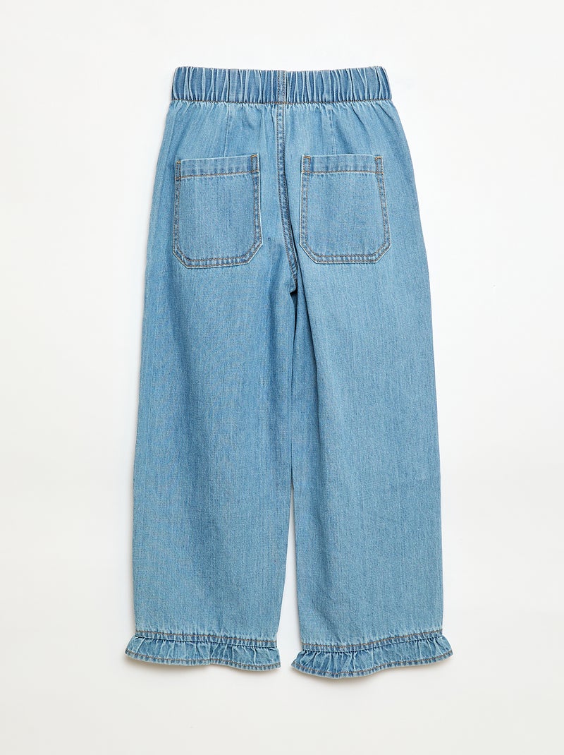 Pantalon fluide effet jean Bleu - Kiabi