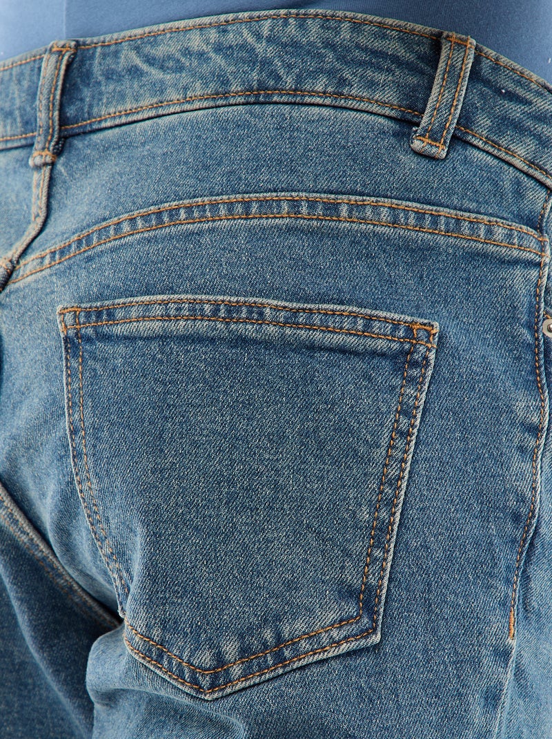 Pantalon grossesse avec ceinture stretch Bleu - Kiabi