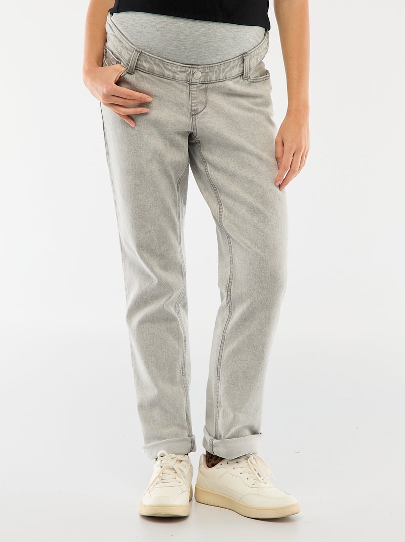 Pantalon grossesse avec ceinture stretch Gris - Kiabi