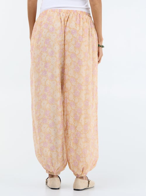 Pantalon imprimé fluide forme ballon femme - Kiabi
