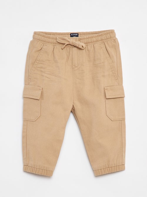 Pantalon jogger en twill avec poches à rabat - Kiabi