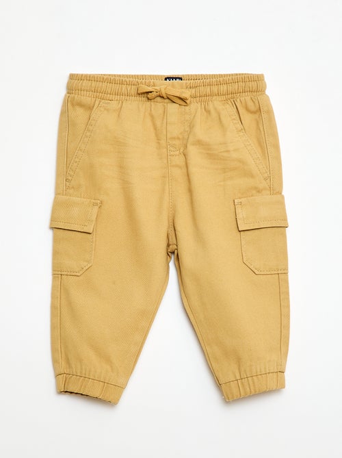 Pantalon jogger en twill avec poches à rabat - Kiabi