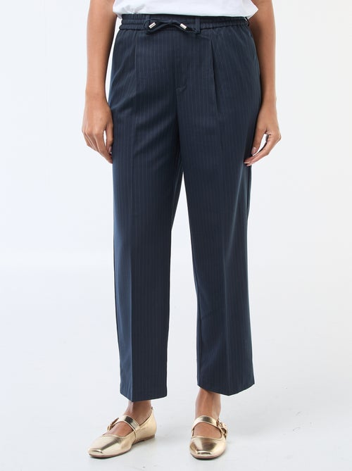 Pantalon jogger femme en chaîne et trame - Kiabi
