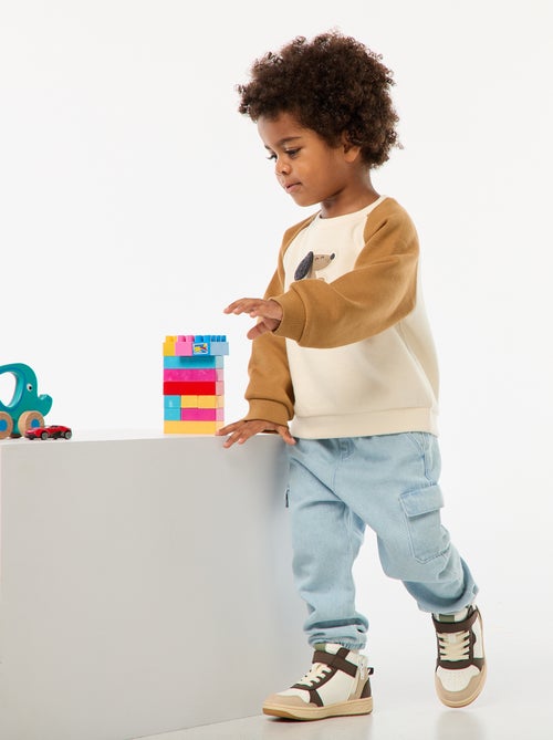 Pantalon jogging en denim avec poches - Kiabi