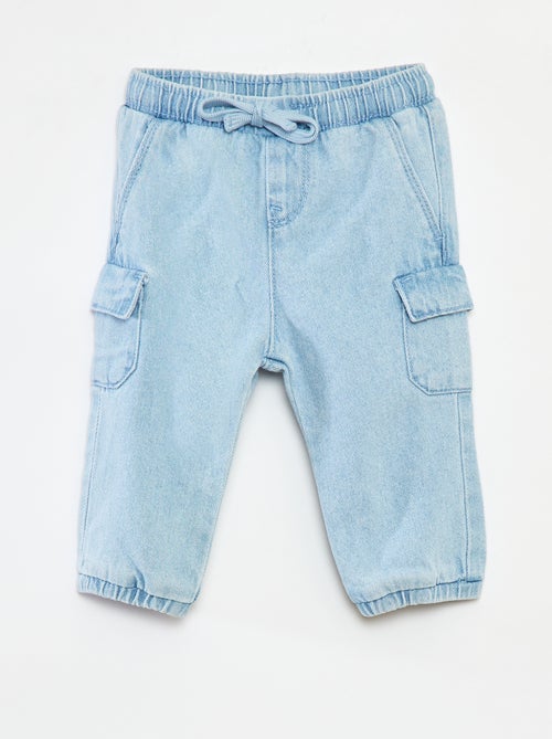 Pantalon jogging en denim avec poches - Kiabi