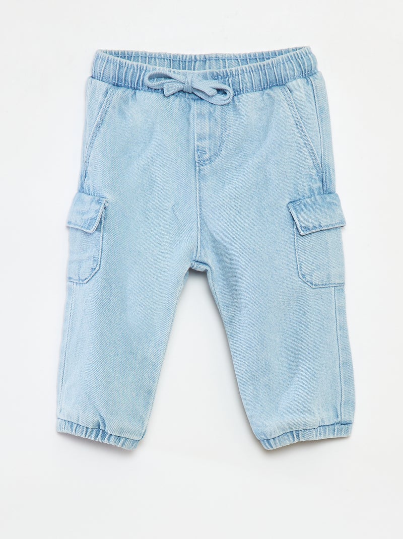 Pantalon jogging en denim avec poches Bleu - Kiabi