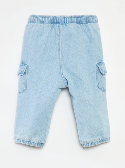 Pantalon jogging en denim avec poches - Kiabi