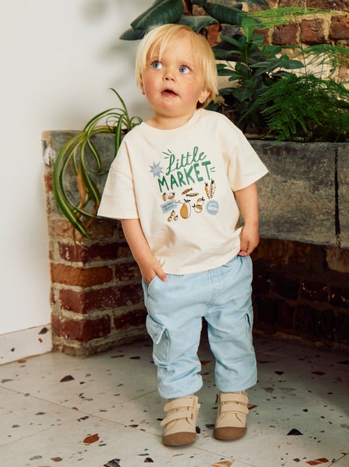 Pantalon jogging en denim avec poches - Kiabi