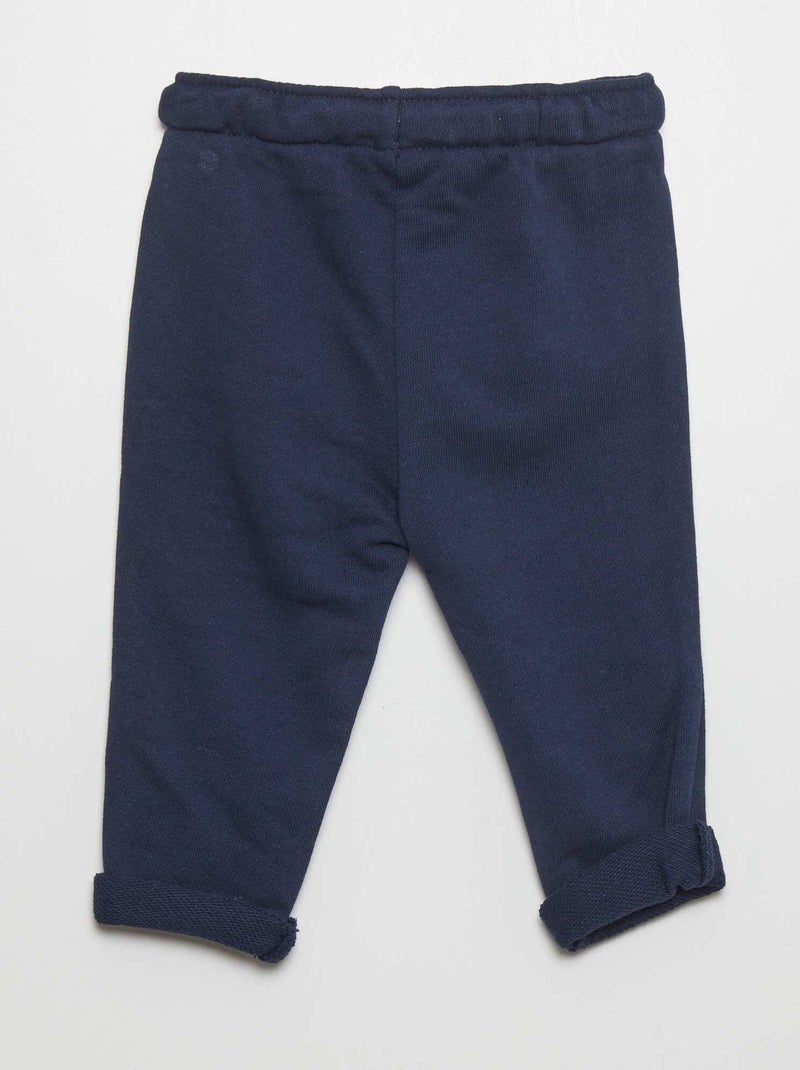 Pantalon jogging en french terry Bleu marine - Kiabi