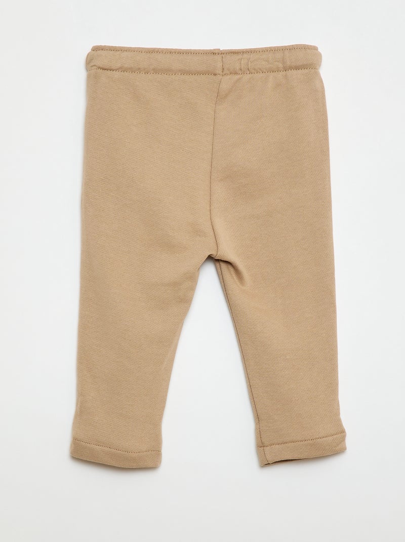 Pantalon jogging en molleton non gratté Beige - Kiabi