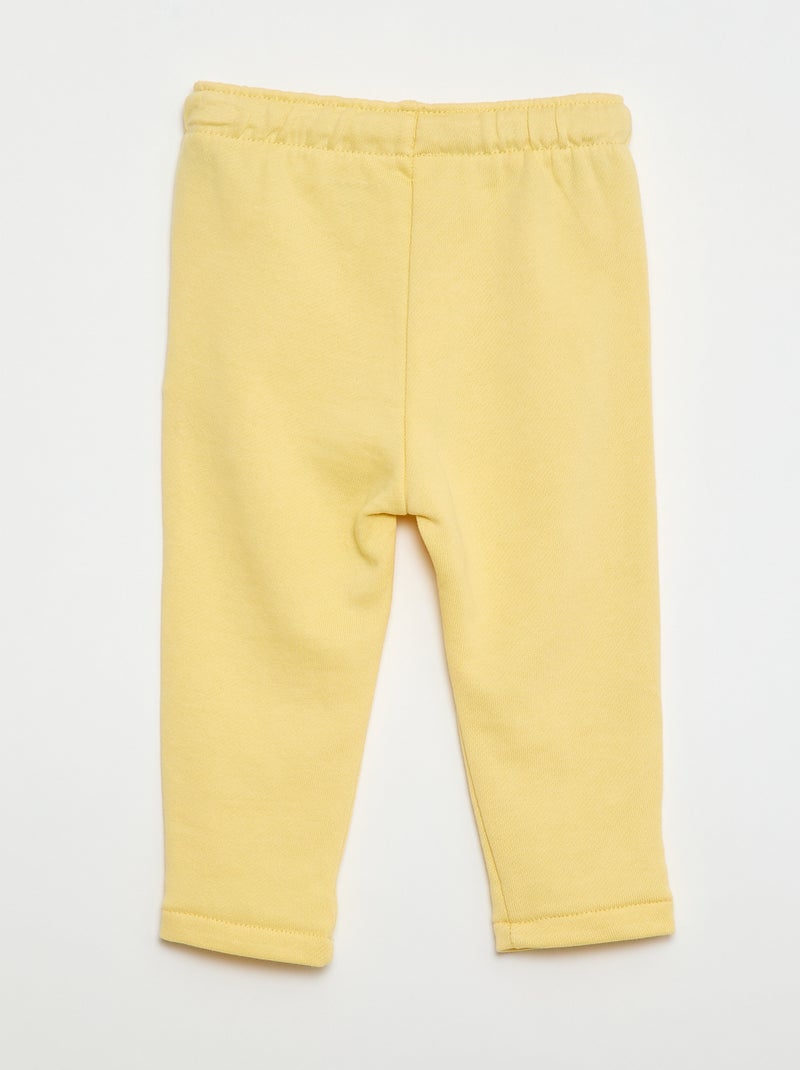 Pantalon jogging en molleton non gratté Jaune - Kiabi