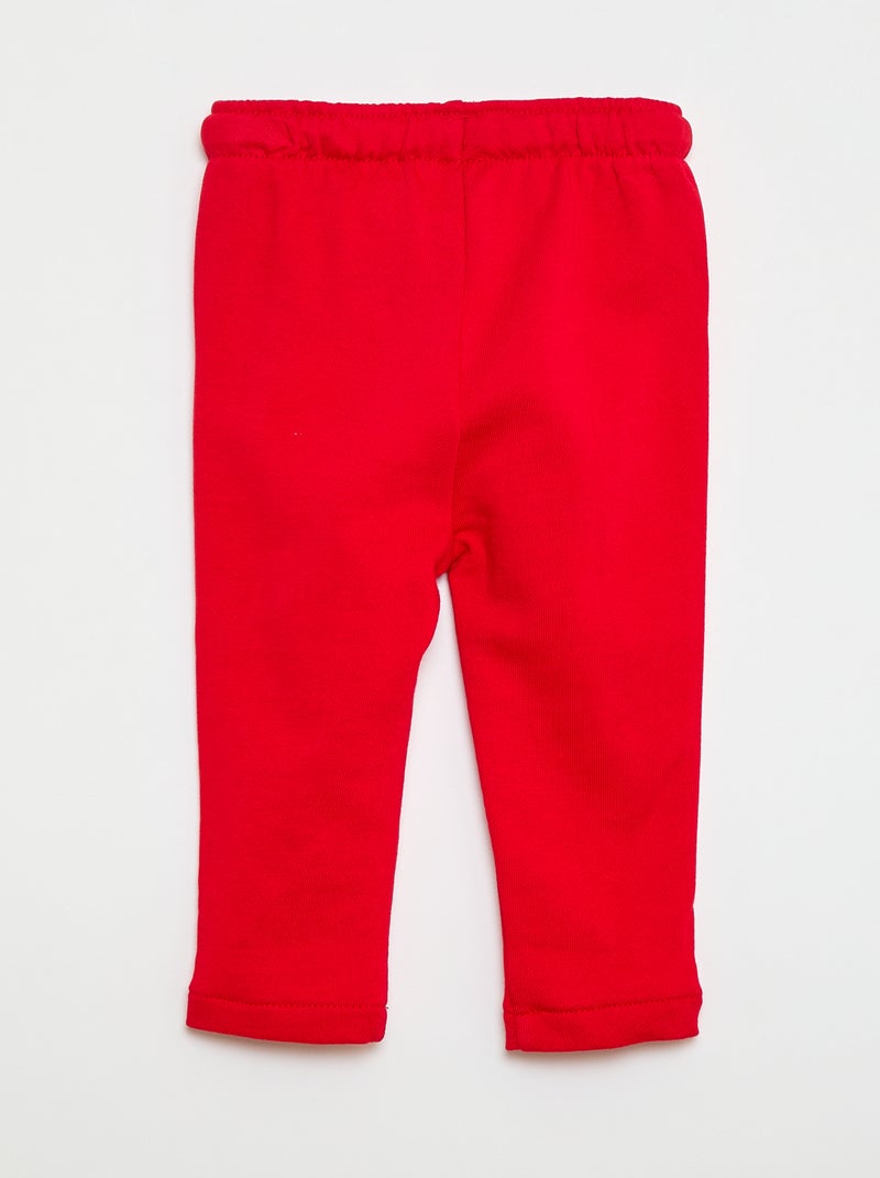 Pantalon jogging en molleton non gratté Rouge - Kiabi