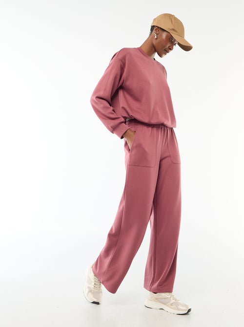 Pantalon jogging large maille douce - Kiabi