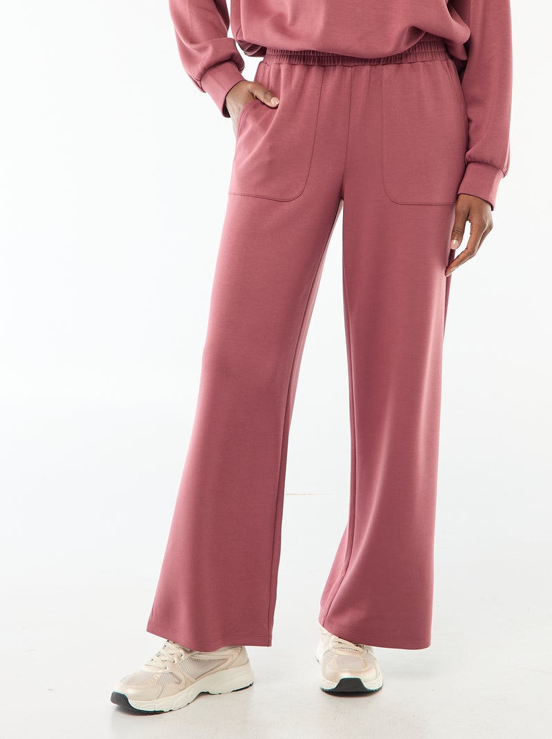 Pantalon jogging large maille douce Bordeaux - Kiabi