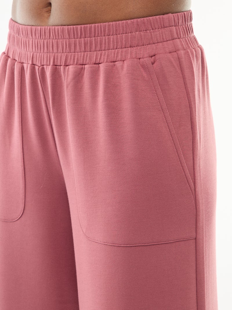 Pantalon jogging large maille douce Bordeaux - Kiabi