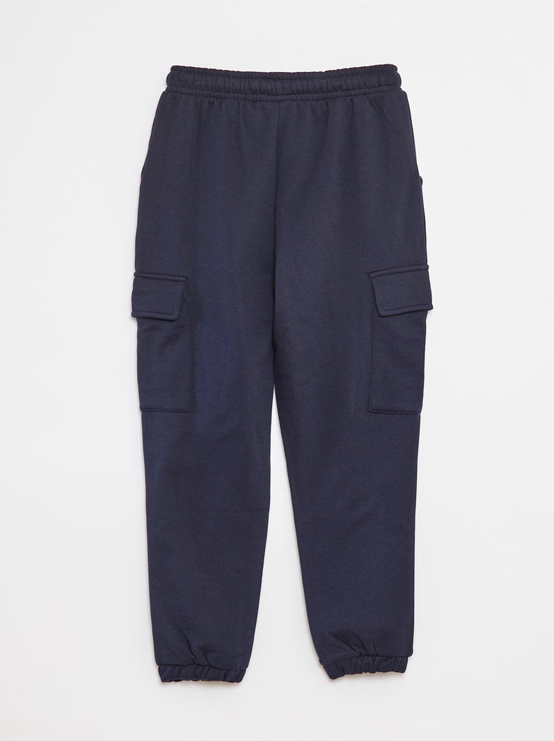 Pantalon jogging multipoches en molleton Bleu - Kiabi