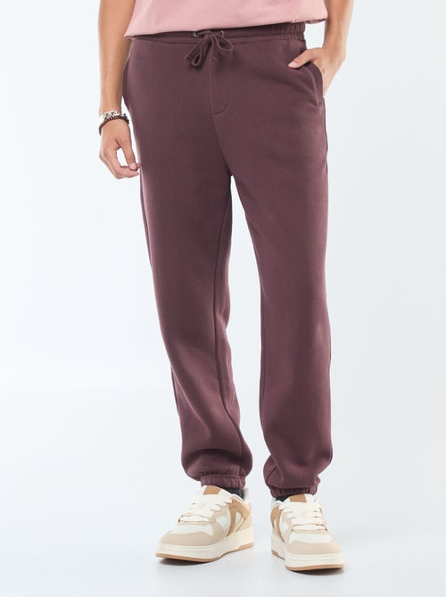 Pantalon jogging uni avec cordons de serrage à la taille - Kiabi