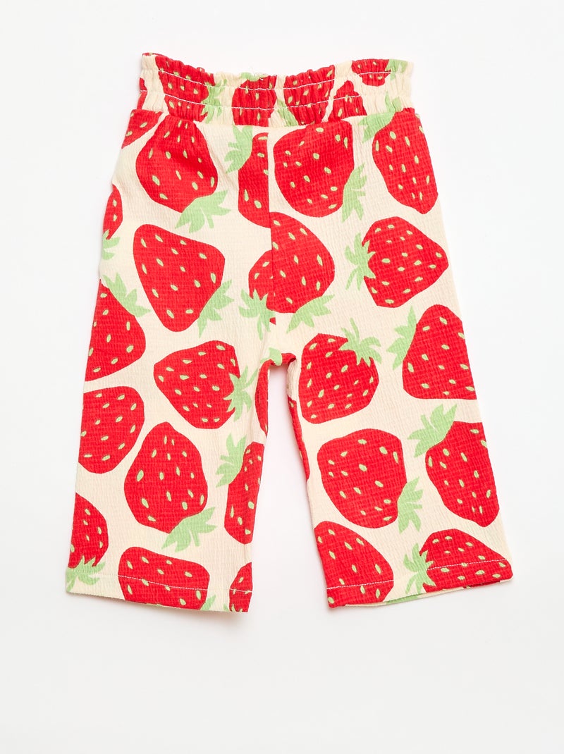 Pantalon large à motif Rouge - Kiabi