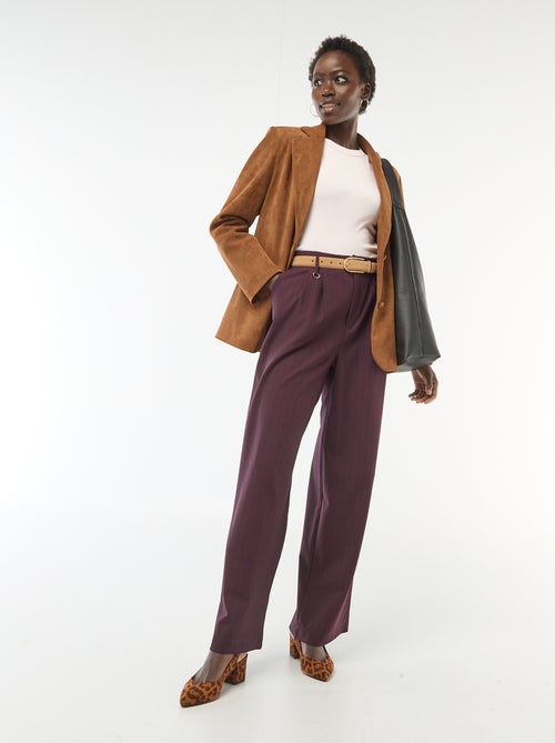 Pantalon large à rayures - Kiabi