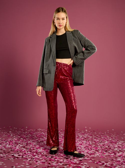 Pantalon large à sequins - Kiabi