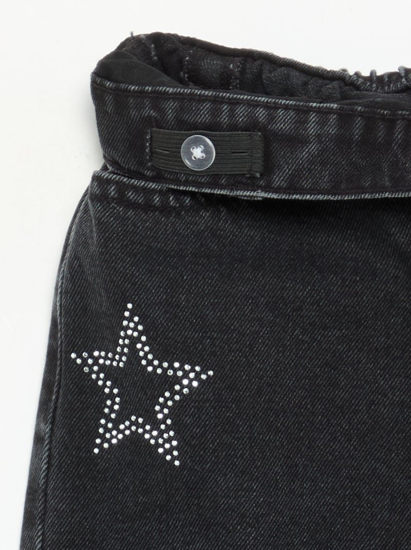 Pantalon large à strass Noir - Kiabi
