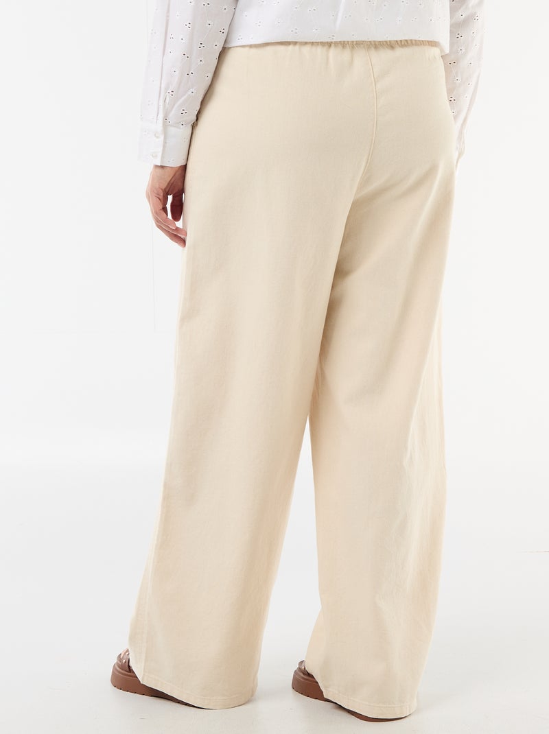 Pantalon large avec 2 poches Blanc - Kiabi