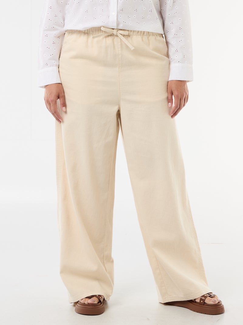 Pantalon large avec 2 poches Blanc - Kiabi